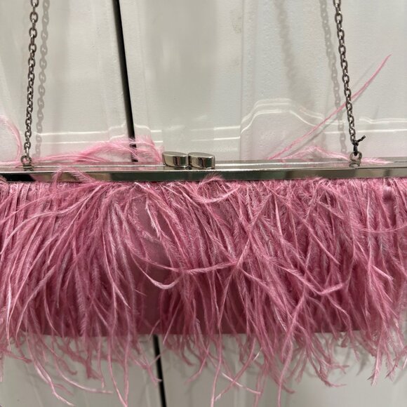 NWOT – BCBG Rose Pink Feather Envelope Purse - Picture 2 of 6
